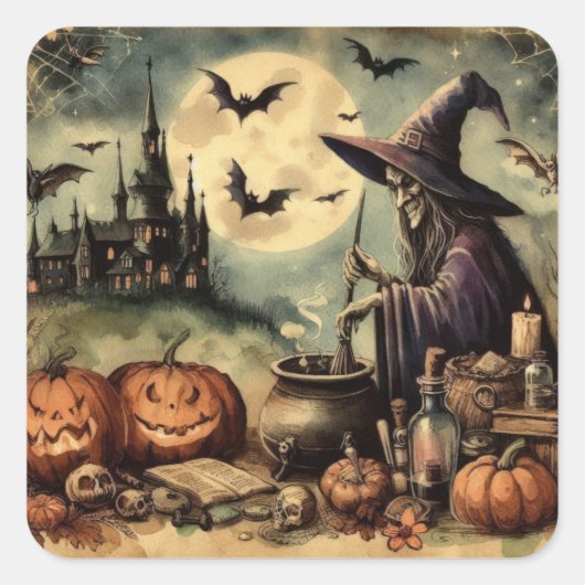 Oude Halloween kunst Stickers (Voorkant)