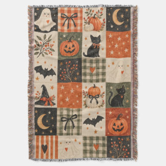 Oude Halloween Lapdeken met Ghost & Kat Deken