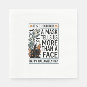 Oude Halloween-masker citaat vectordesign_1 Servet
