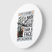 Oude Halloween-masker citaat Vectorontwerp_1 Grote Klok (Hoek)
