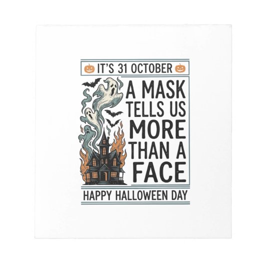 Oude Halloween-masker citaat vectorontwerp_1 Notitieblok (Voorkant)