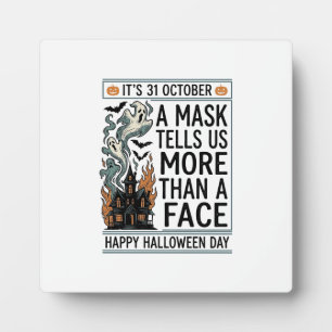 Oude Halloween-maskerquote vectordesign_1 Fotoplaat
