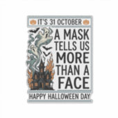 Oude Halloween-maskerquote vectordesign_1 Sticker (Voorkant)