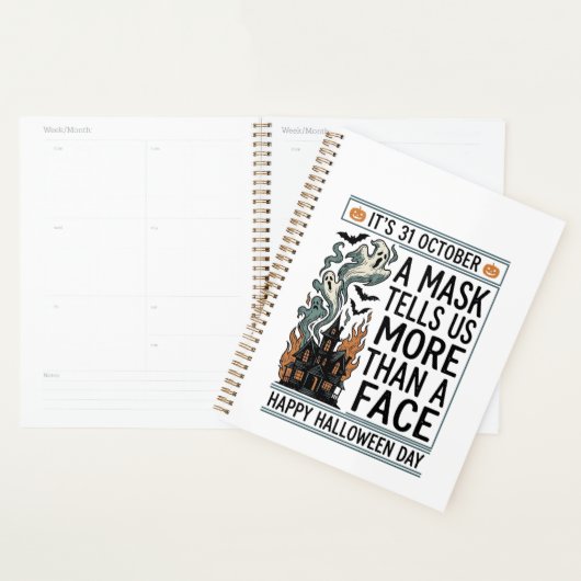 Oude Halloween-maskerquote Vectorontwerp_1 Planner (Display)