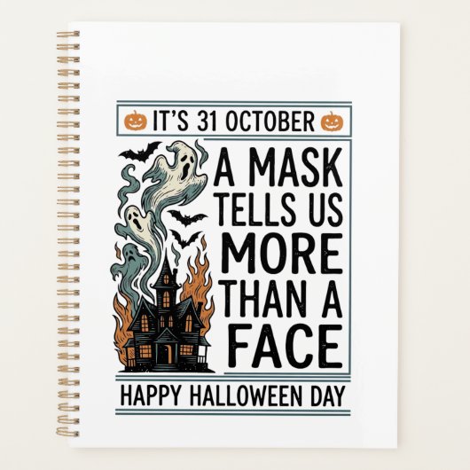 Oude Halloween-maskerquote Vectorontwerp_1 Planner (Voorkant)