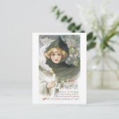 Oude halloween, meisje ontmoet Goblins Briefkaart (Staand voorkant)