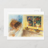 Oude Halloween, meisjes ontmoeten heks Briefkaart (Voorkant / Achterkant)