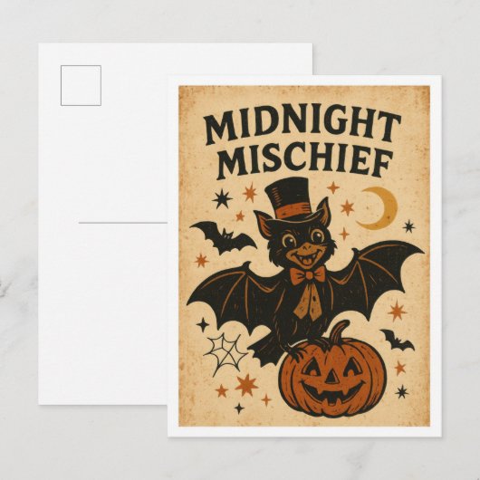 Oude Halloween Middernacht Ondeugd Briefkaart (Voorkant / Achterkant)