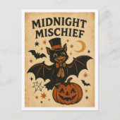 Oude Halloween Middernacht Ondeugd Briefkaart (Voorkant)