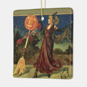 Oude Halloween, mooie dansende heks Keramisch Ornament (Links)
