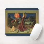 Oude Halloween, Mooie Dansende Heks Muismat (Met muis)