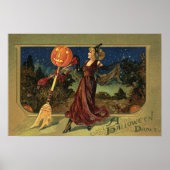 Oude Halloween, Mooie Dansende Heks Poster (Voorkant)