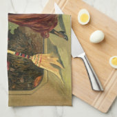 Oude Halloween, Mooie Dansende Heks Theedoek (Quarter Fold)