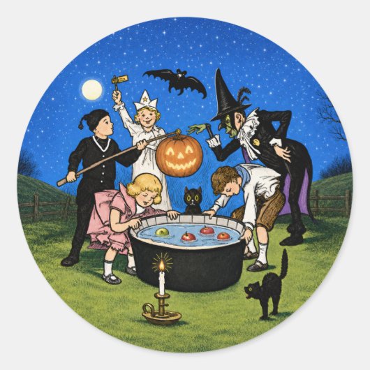 Oude Halloween Nacht Feest Sticker (Voorkant)
