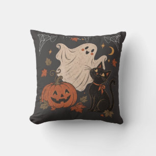 Oude Halloween-nacht met pompoen en spook Kussen