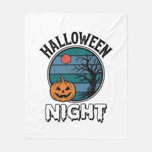 Oude Halloween Nacht Pompoen Boom Shirt Ontwerp_ Fleece Deken