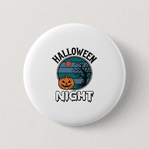 Oude Halloween Nacht Pompoen Boom Shirt Ontwerp_ Ronde Button 5,7 Cm