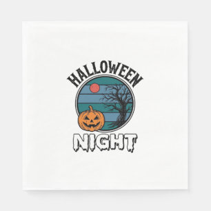 Oude Halloween Nacht Pompoen Boom Shirt Ontwerp_ Servet