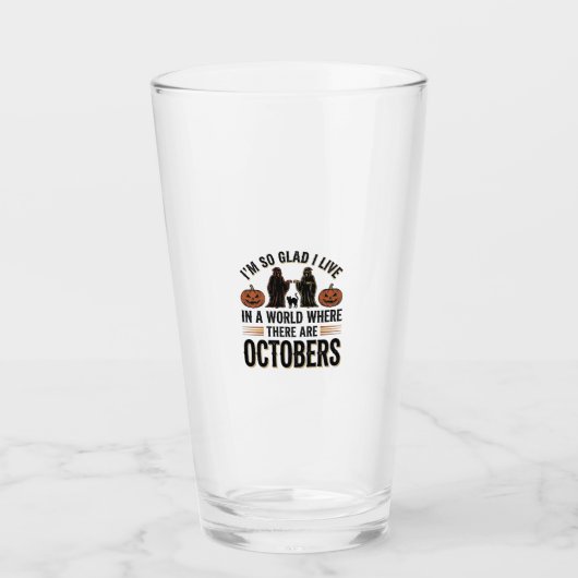 Oude Halloween oktober citaat Pompoen Kat ontwerp Glas (Voorkant)
