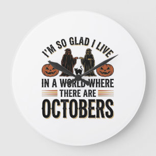 Oude Halloween oktober citaat Pompoen Kat ontwerp Grote Klok