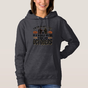 Oude Halloween oktober citaat Pompoen Kat ontwerp Hoodie