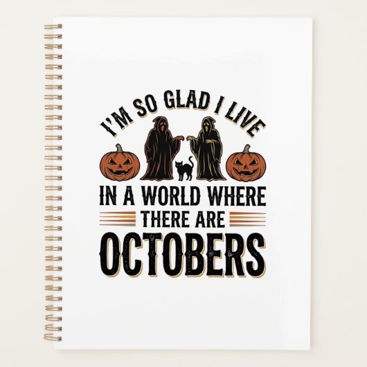 Oude Halloween Oktober Citaat Pompoen Kat Ontwerp Planner (Voorkant)