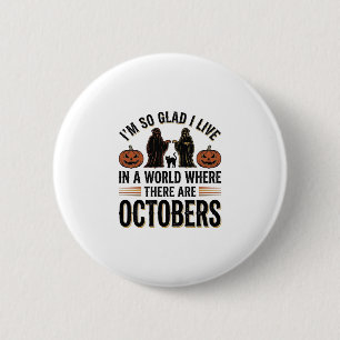 Oude Halloween Oktober Citaat Pompoen Kat Ontwerp Ronde Button 5,7 Cm