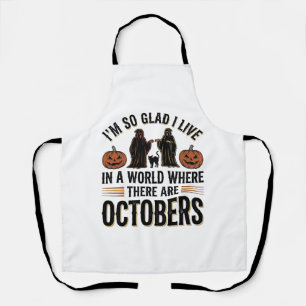 Oude Halloween Oktober citaat Pompoen Kat Ontwerp Schort