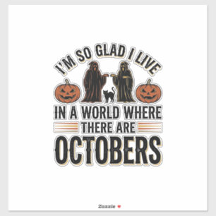 Oude Halloween oktober citaat Pompoen Kat ontwerp Sticker