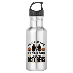 Oude Halloween Oktober citaat Pompoen Kat ontwerp Waterfles