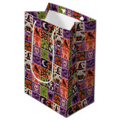 Oude Halloween Patchwork Patroon Cadeautas (Voorkant Gekanteld)