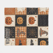 Oude Halloween Patchwork Quilt Fleece Dekbed Deken (Voorkant (Horizontaal))