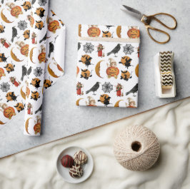 Oude Halloween-patroon ambacht of cadeau Cadeaupapier