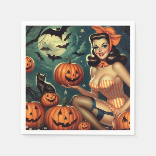 Oude Halloween Pin-Up Servet (Voorkant)