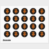 Oude Halloween Pompoen Fee Illustratie Ronde Sticker (Vel)