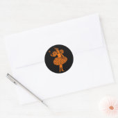 Oude Halloween Pompoen Fee Illustratie Ronde Sticker (Envelop)