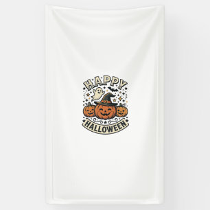 Oude Halloween Pompoen Geest T-shirt Ontwerp_1 Spandoek