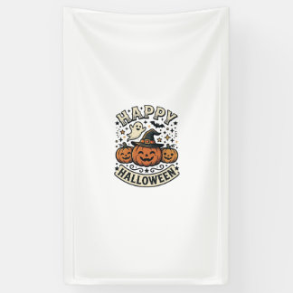 Oude Halloween Pompoen Geest T-shirt Ontwerp_1 Spandoek