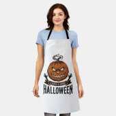 Oude Halloween Pompoen Gotisch Shirt Design_1 Schort (Gedragen)