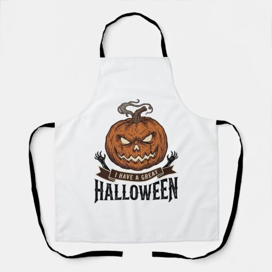 Oude Halloween Pompoen Gotisch Shirt Design_1 Schort (Voorkant)