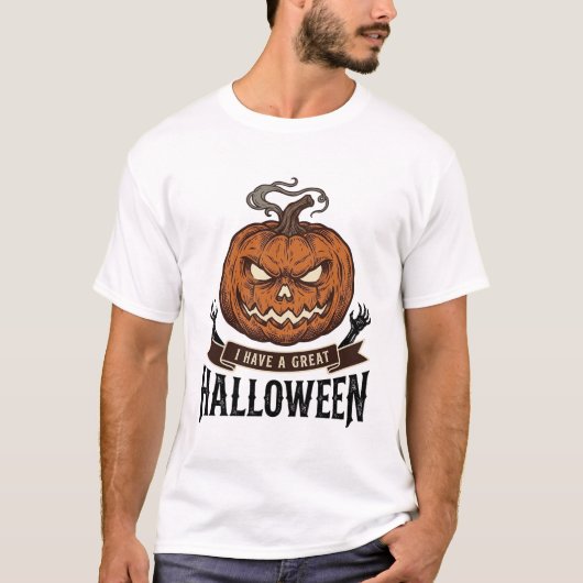 Oude Halloween Pompoen Gotisch Shirt Ontwerp_1 (Voorkant)