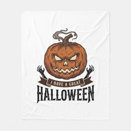 Oude Halloween Pompoen Gotisch Shirt Ontwerp_1 Fleece Deken (Voorkant)