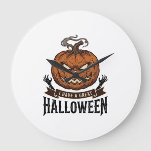 Oude Halloween Pompoen Gotisch Shirt Ontwerp_1 Grote Klok