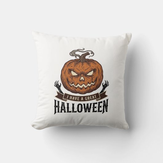 Oude Halloween Pompoen Gotisch Shirt Ontwerp_1 Kussen (Voorkant)