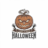 Oude Halloween Pompoen Gotisch Shirt Ontwerp_1 Sticker (Voorkant)