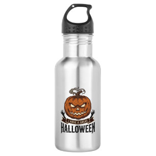 Oude Halloween Pompoen Gotisch Shirt Ontwerp_1 Waterfles