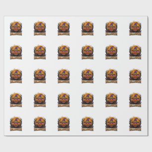 Oude Halloween Pompoen Heks Hoed Grafiek_1 Cadeaupapier