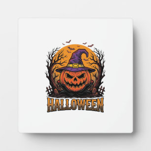 Oude Halloween Pompoen Heks Hoed Grafiek_1 Fotoplaat