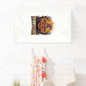 Oude Halloween Pompoen Heks Hoed Grafiek_1 Spandoek (Insitu)