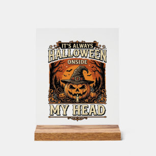Oude Halloween Pompoen Heks Hoed Shirt Ontwerp_1 Acryl Bord